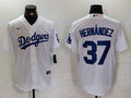 Men's Los Angeles Dodgers Teoscar Hernandez #37 White Home Replica Player Jersey1