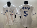 Men's Toronto Blue Jays Daulton Varsho #5 White Home Replica Jersey