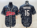 Men's San Francisco 49ers Joe Montana Grey Camouflage Game Jersey Joint Edition