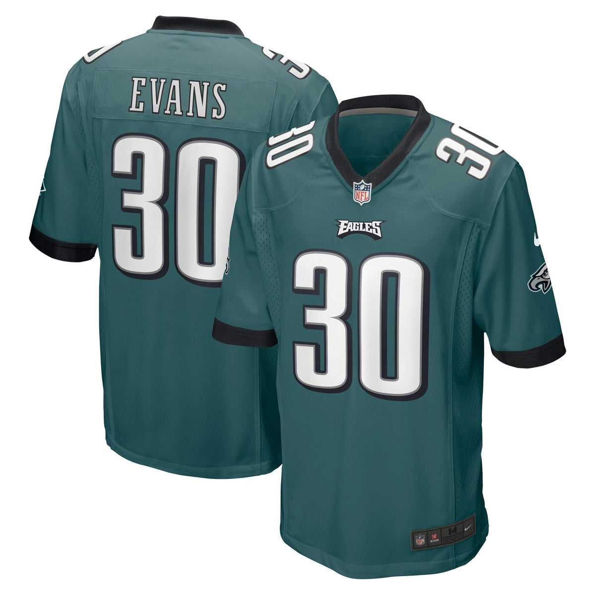 Justin Evans Philadelphia Eagles  Game   Jersey - Midnight Green