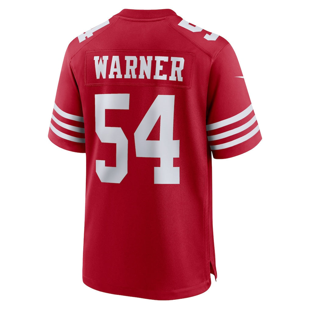 SF.49ers #54 Fred Warner Scarlet Player Game Jersey