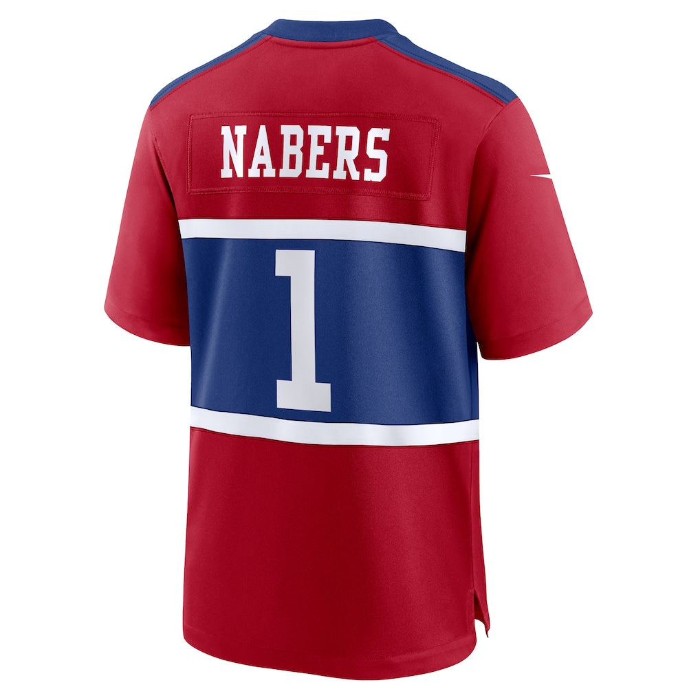NY.Giants #1 Malik Nabers Century Red Alternate Game Jersey