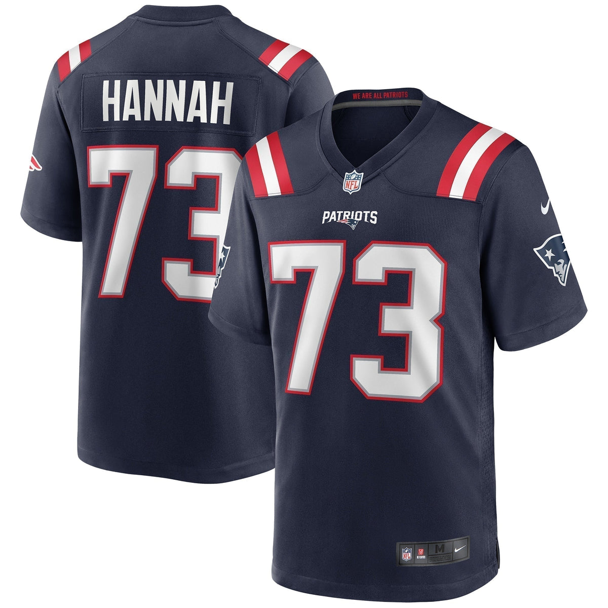 John Hannah New England Patriots  Game Retired   Jersey - Navy