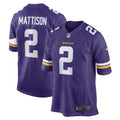 Alexander Mattison Minnesota Vikings  Game   Jersey - Purple