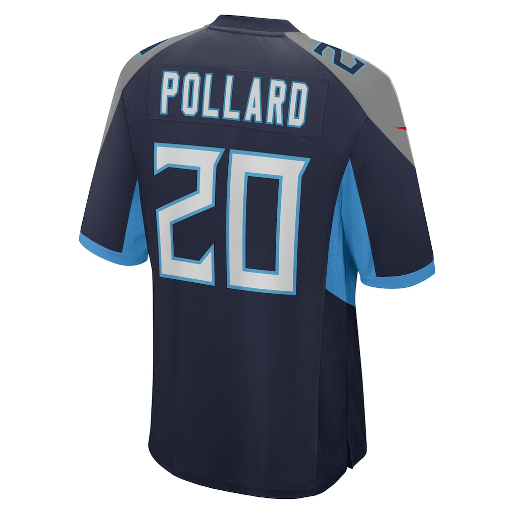 T.Titans  #20 Tony Pollard Navy Game Player Jersey