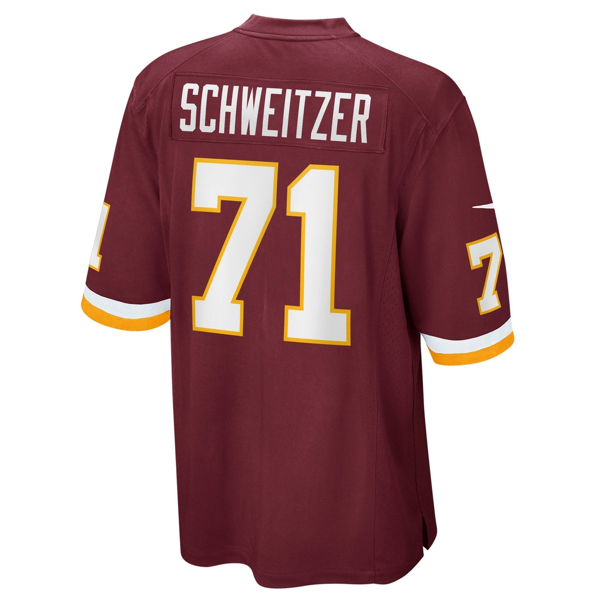 Wes Schweitzer Washington Football Team  Game   Jersey - Burgundy
