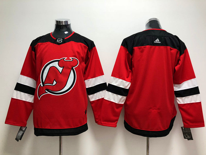 Men's New Jersey1 Devils Red Home Primegreen Authentic Blank Jersey1