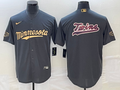 Men's Minnesota Twins Dark Grey Replica Player Logo Jersey1