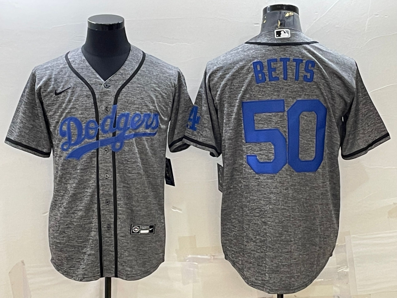 Men's Los Angeles Dodgers Mookie Betts  Gray Alternate Replica Player Name Jersey