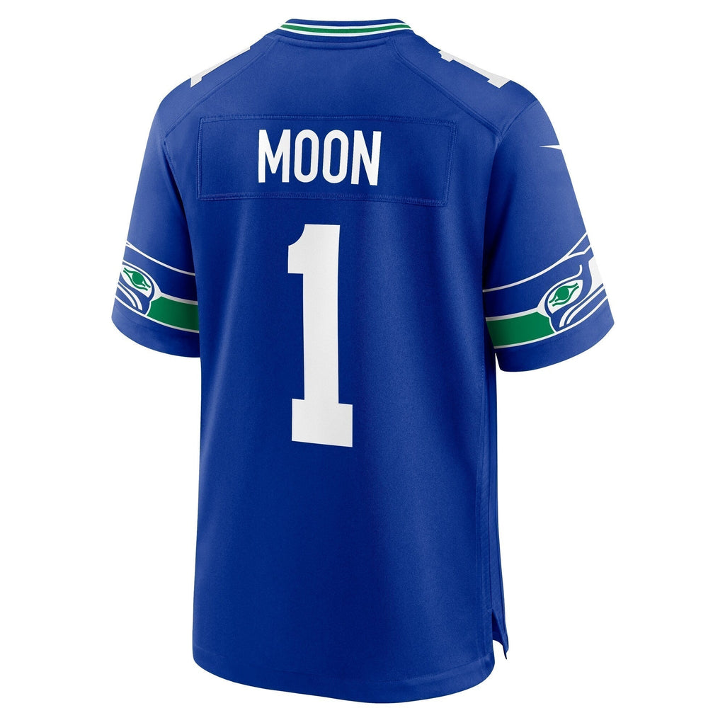 Warren Moon Seattle Seahawks  Throwback Retired   Game Jersey - Royal