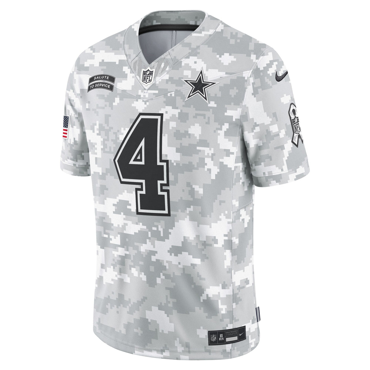 Dak Prescott Dallas Cowboys 2024 Salute to Service Limited Jersey - Arctic Camo