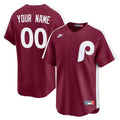 Custom Philadelphia Phillies Cooperstown Throwback Jersey Burgundy