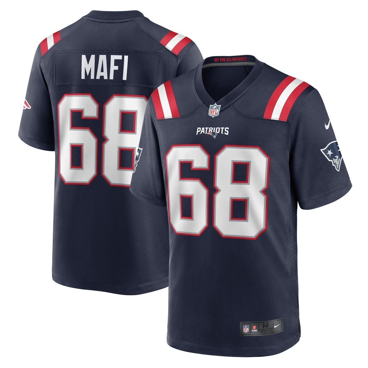 Atonio Mafi New England Patriots  Team Game Jersey -  Navy