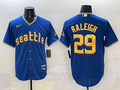 Men's Seattle Mariners Cal Raleigh #29 Blue City Connect Limited Player Jersey1