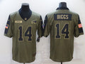 Men's Buffalo Bills Stefon Diggs #14 Brown Game Player Jersey1