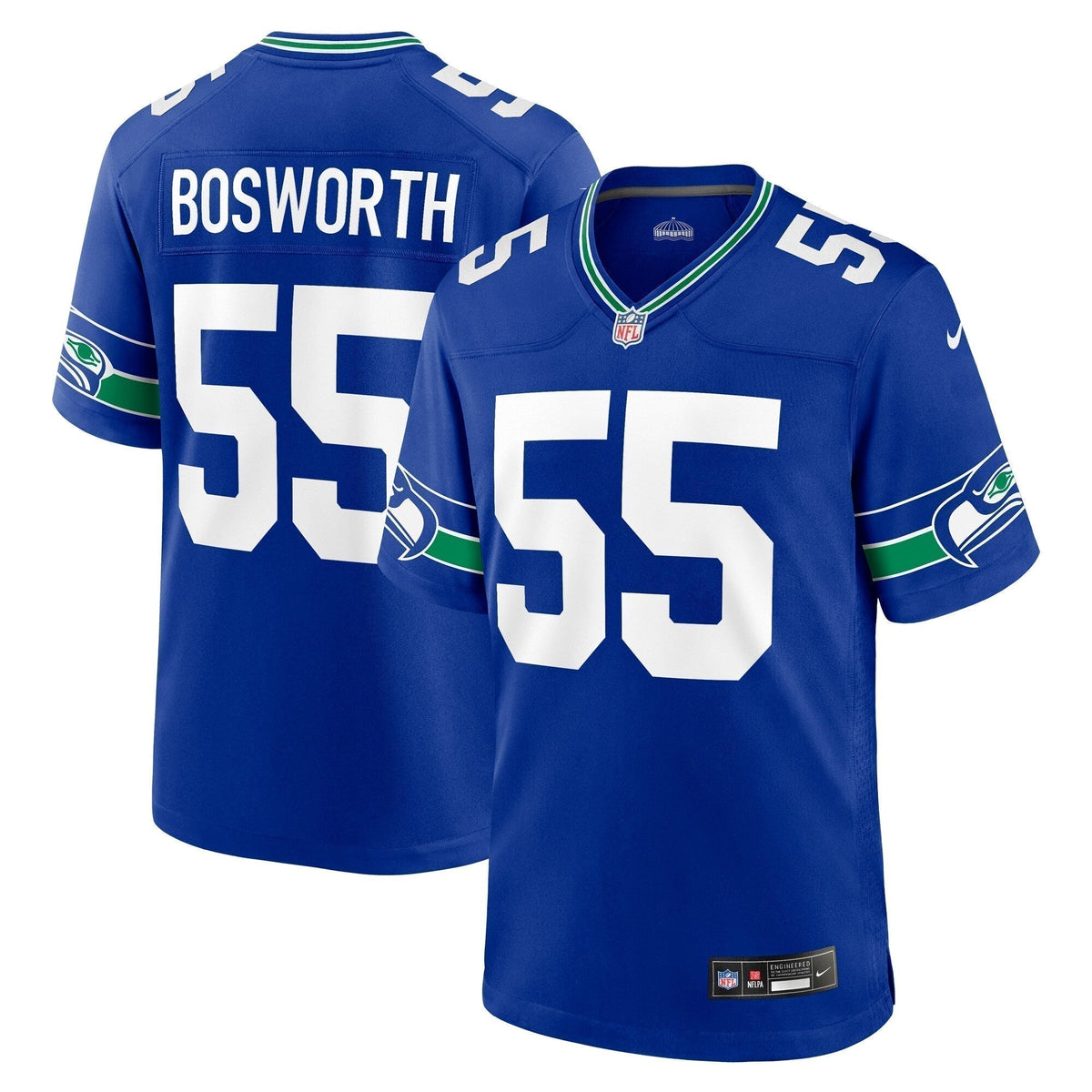 Brian Bosworth Seattle Seahawks  Throwback Retired   Game Jersey - Royal