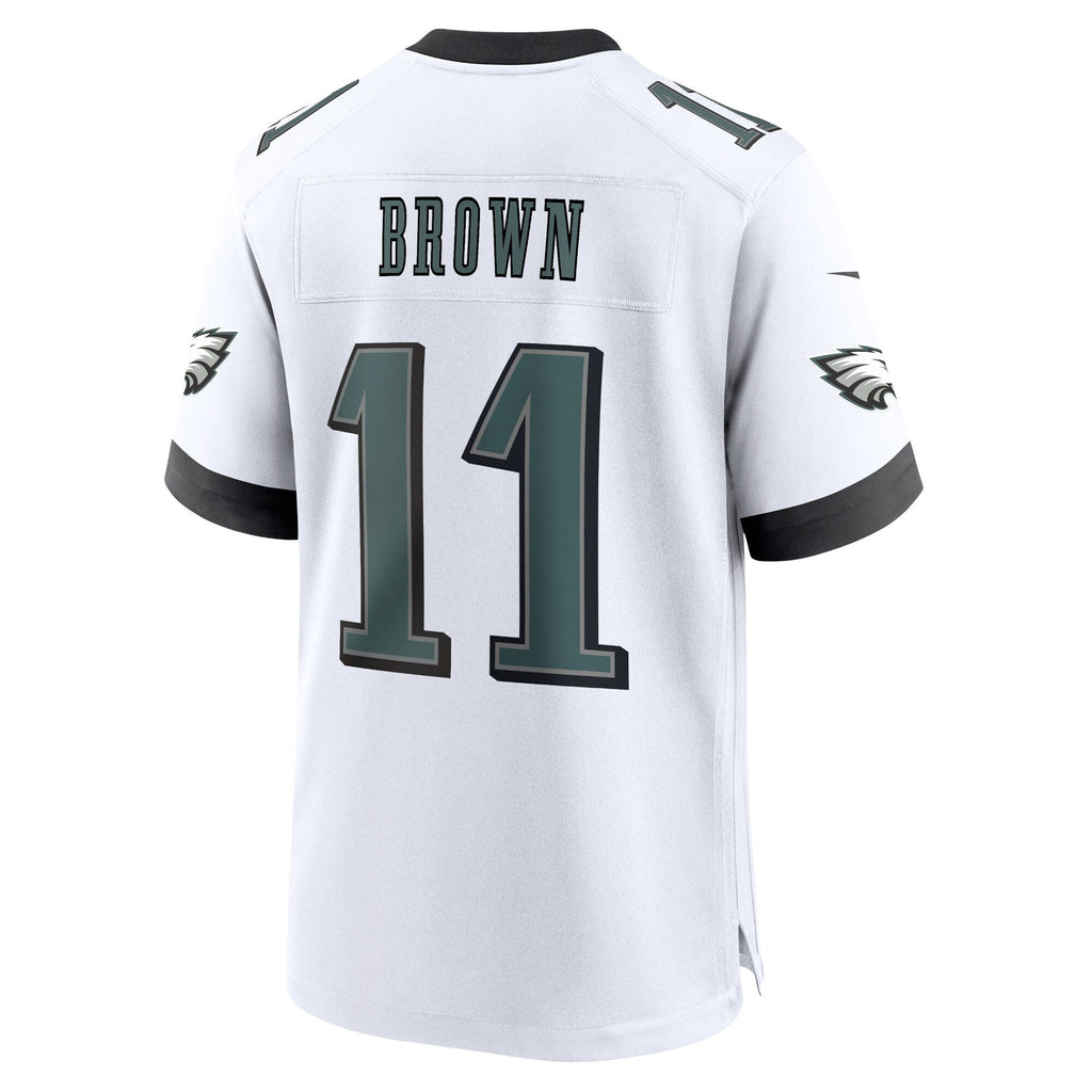 A.J. Brown Philadelphia Eagles  White Game Jersey - White