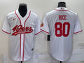 Men's San Francisco 49ers Jerry Rice White Game Jersey Joint Edition