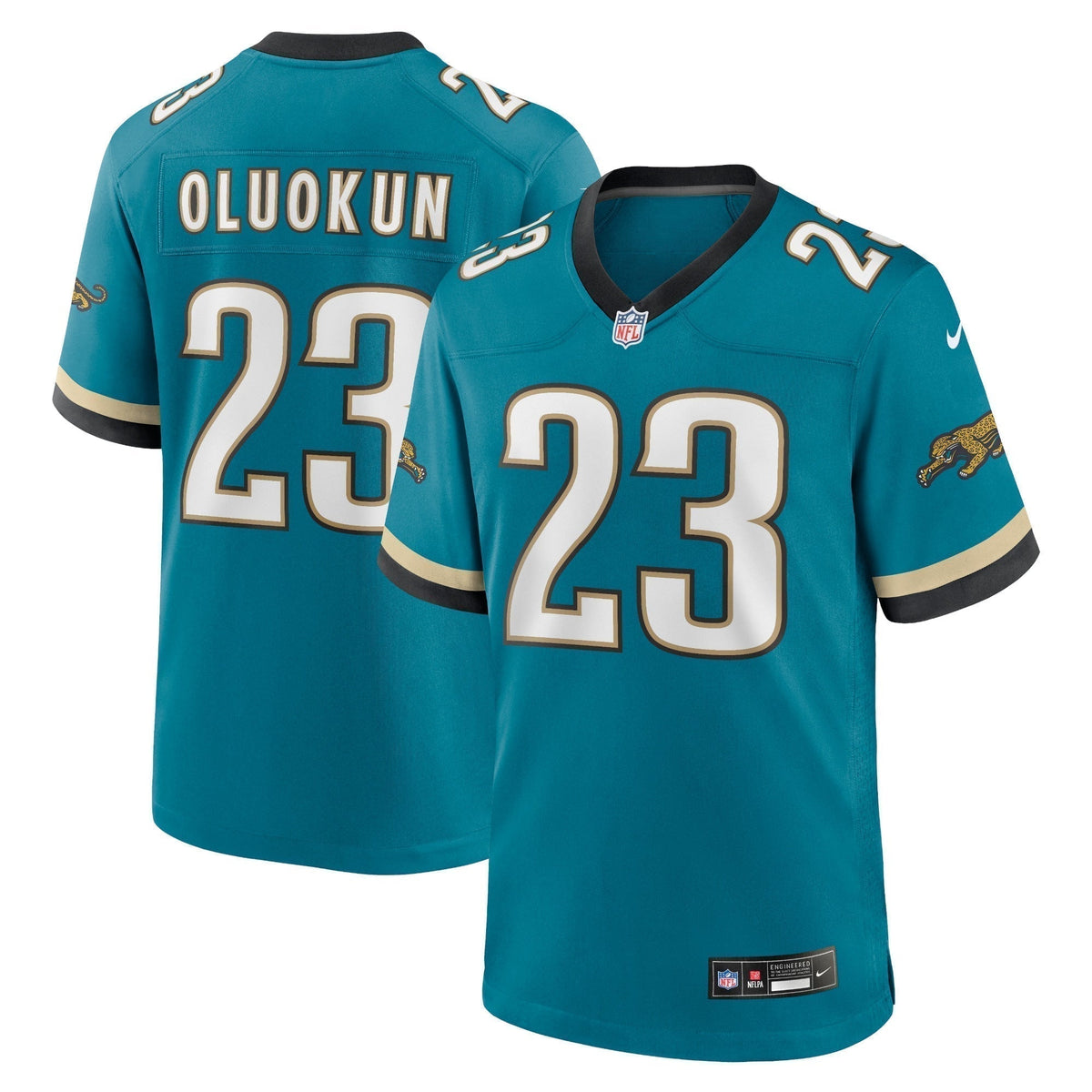 Foye Oluokun Jacksonville Jaguars  Prowler Throwback   Game Jersey - Teal