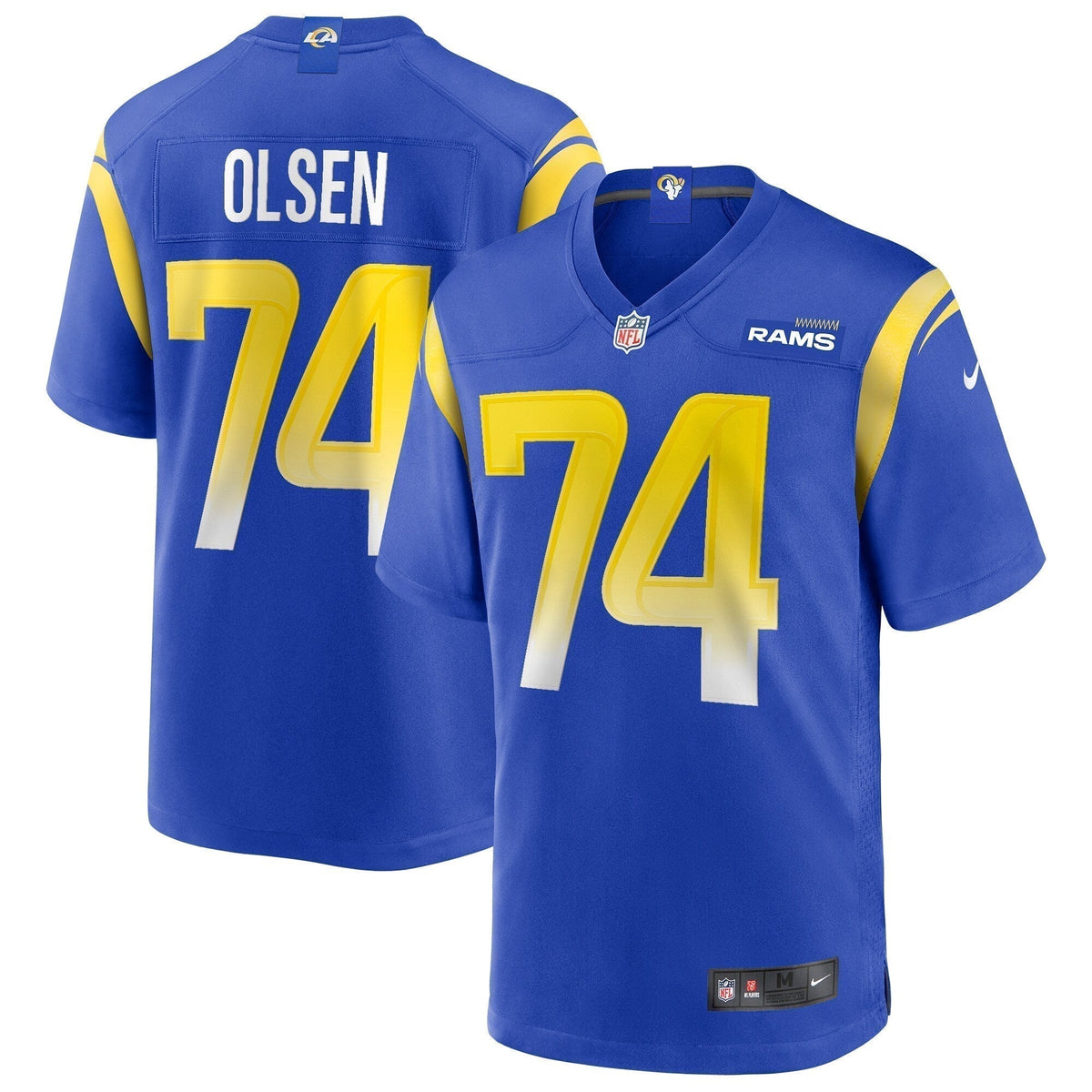 Merlin Olsen Los Angeles Rams  Game Retired   Jersey - Royal