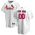 Men's St. Louis Cardinals White Home Replica Custom Jersey1