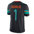 M.Dolphins #1 Tua Tagovailoa Pitch Blue 2025 Rivalries Collection Limited Jersey