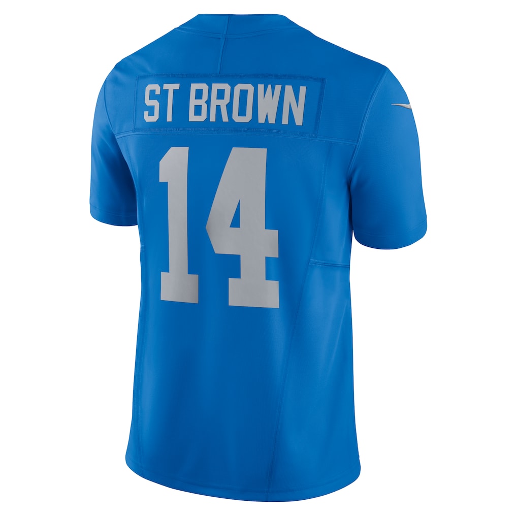 D.Lions #14 Amon-Ra St. Brown Blue Vapor F.U.S.E. Alternate Limited Jersey
