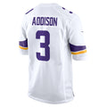 M.Vikings #3 Jordan Addison White Away Game Jersey