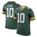 GB. Packers #10 Jordan Love Green Legend Player Performance Top Jersey