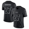 Men's  J.K. Dobbins Black Baltimore Ravens RFLCTV Limited Jersey