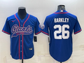 Men's New York Giants Saquon Barkley Blue Game Jersey Joint Edition