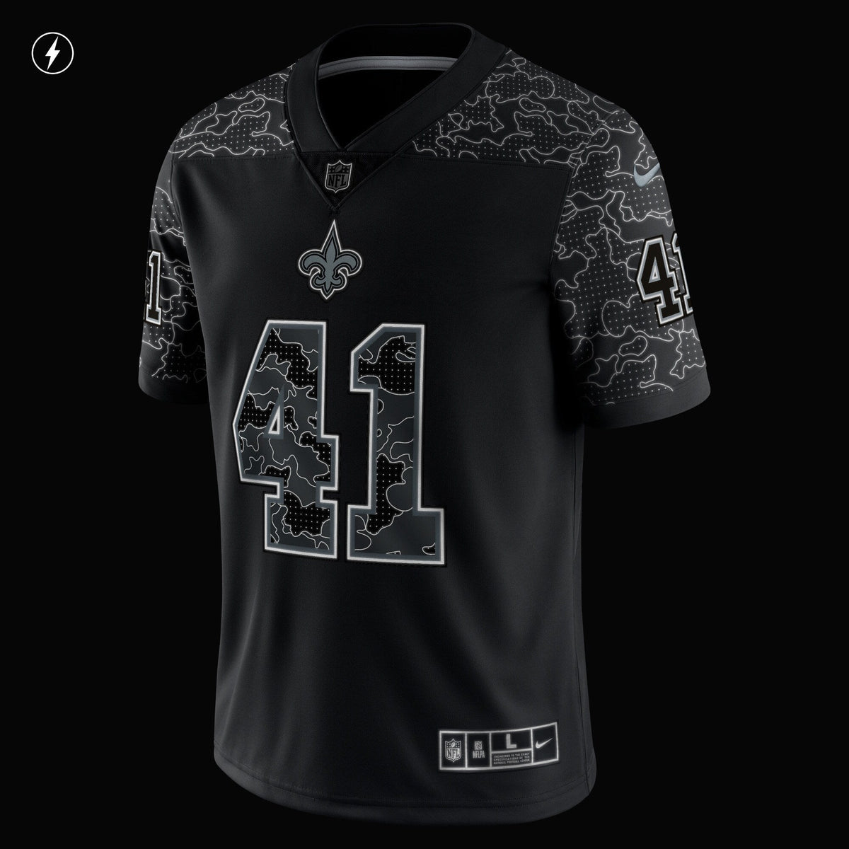 Alvin Kamara New Orleans Saints  RFLCTV Limited Jersey - Black