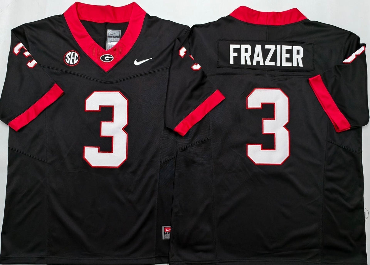 Men's Georgia Bulldogs Nate Frazier Black Player Game Jersey