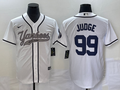 Men's New York Yankees1 Aaron Judge #99 White Player Jersey Joint Edition