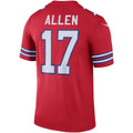 B.Bills #17 Josh Allen Red Legend Player Performance Top Jersey