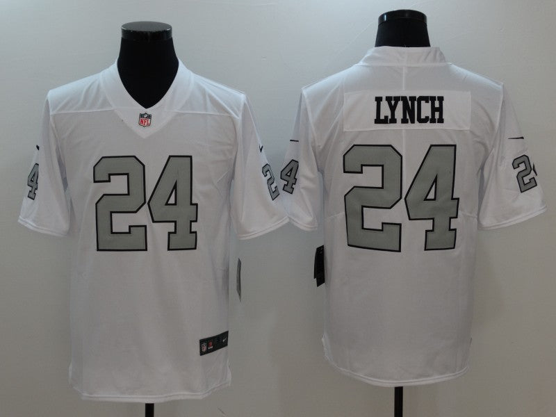 Men's Las Vegas Raiders Marshawn Lynch White Game Player Jersey