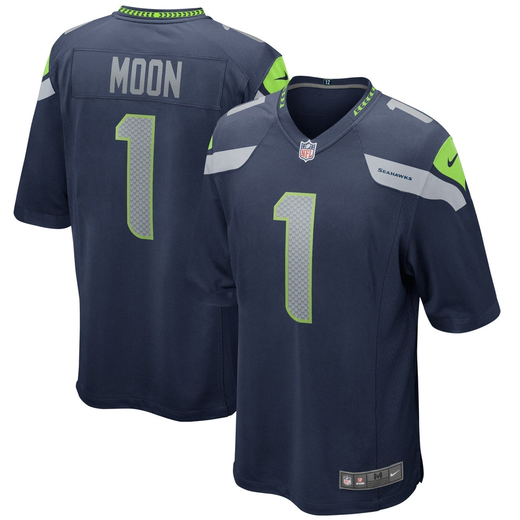 Warren Moon Seattle Seahawks  Game Retired   Jersey - College Navy
