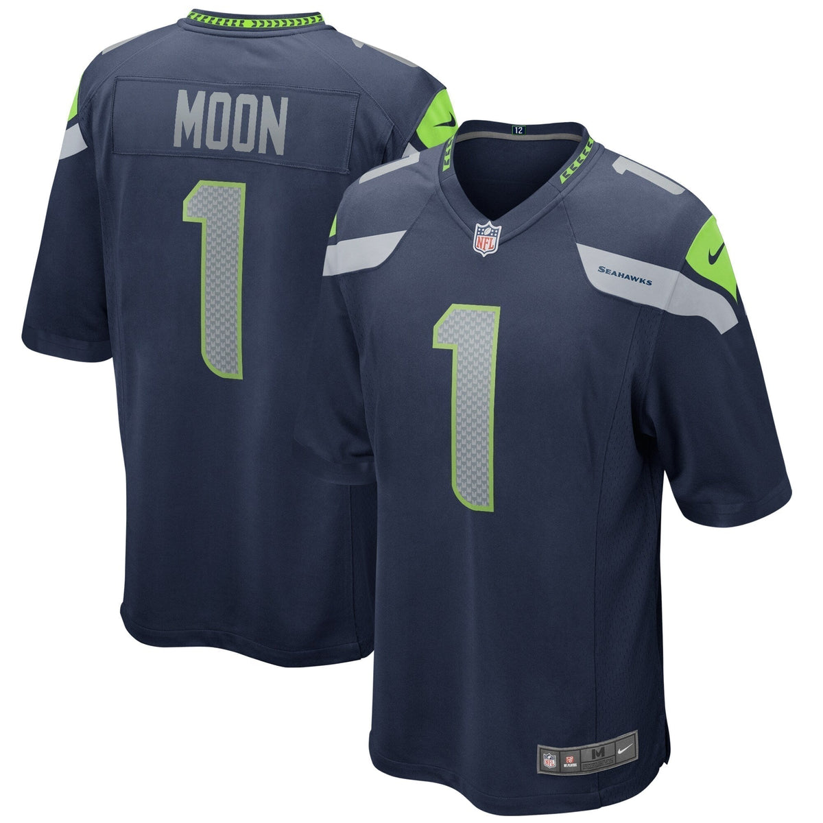 Warren Moon Seattle Seahawks  Game Retired   Jersey - College Navy