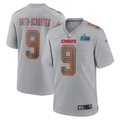 Men's Kansas City Chiefs JuJu Smith-Schuster Gray Super Bowl LVII Patch Atmosphere Fashion Game Jersey