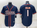 Men's Chicago Bears Justin Fields Navy Game Jersey Joint Edition
