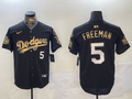 Men's Los Angeles Dodgers Freddie Freeman #5 Black Game Player Jersey1
