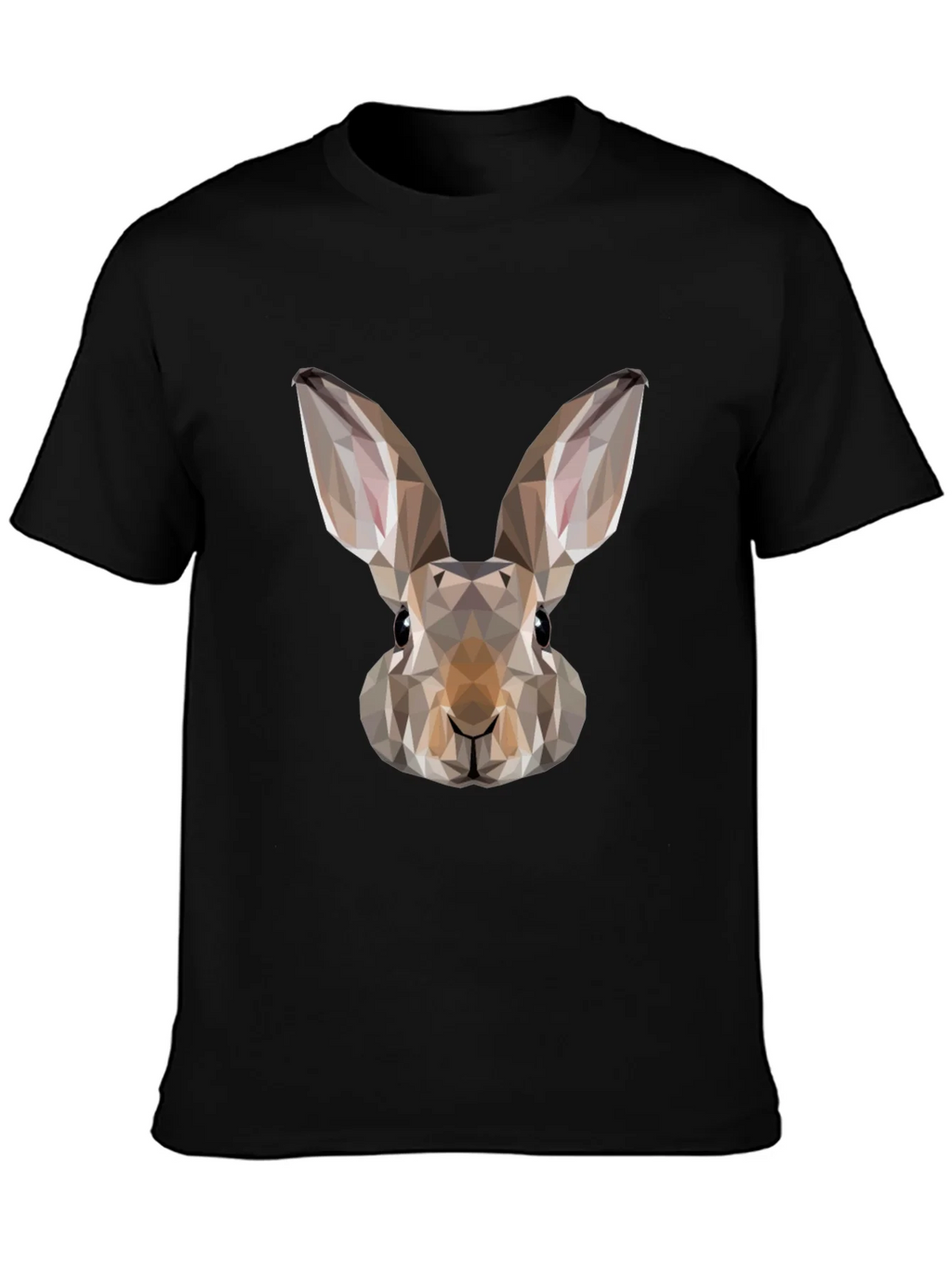 Geometric Rabbit Graphic Tee - Mens Black T-Shirt