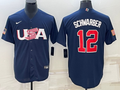 Men's 2023 World Baseball Classic Kyle Schwarber USA Navy Jersey