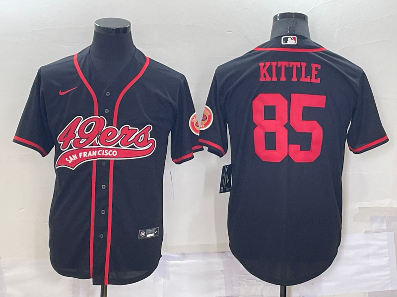 Men's San Francisco 49ers George Kittle Black Game Jersey Joint Edition