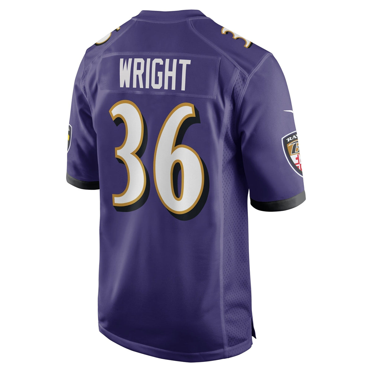 Owen Wright Baltimore Ravens  Team Game Jersey -  Purple