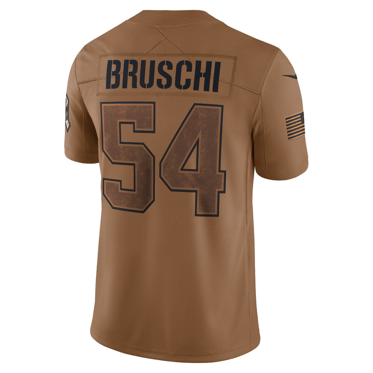 Tedy Bruschi New England Patriots  Salute To Service Retired   Limited Jersey - Brown