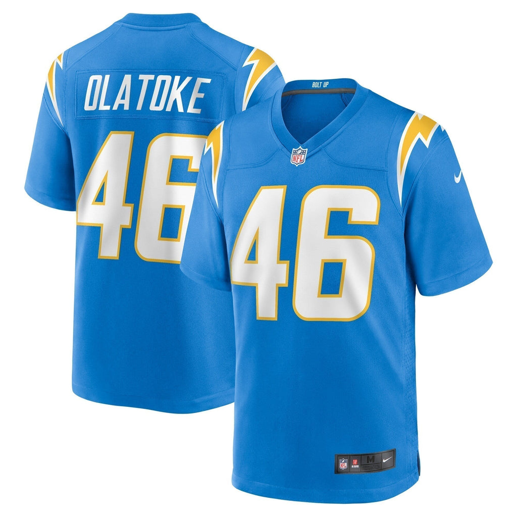 Praise Olatoke Los Angeles Chargers  Team Game Jersey -  Powder Blue