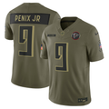 Men's Atlanta Falcons Michael Penix Jr.  Olive 2025 Salute to Service Limited Jersey