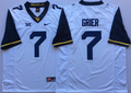 Men's West Virginia Mountaineers Will Grier White Player Game Jersey