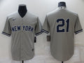 Men's New York Yankees Paul ONeill #21 Gray Replica Player Name Jersey1
